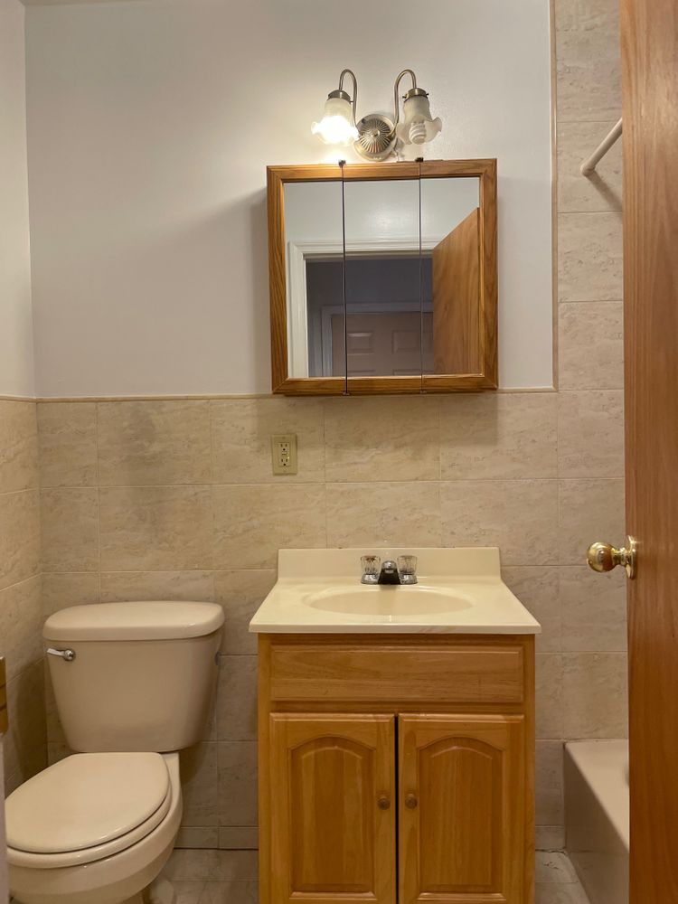 250 19th Street, Unit 3A Brooklyn, NY 11215 - Photo 11 of 15 a bathroom with a sink a toilet and mirror