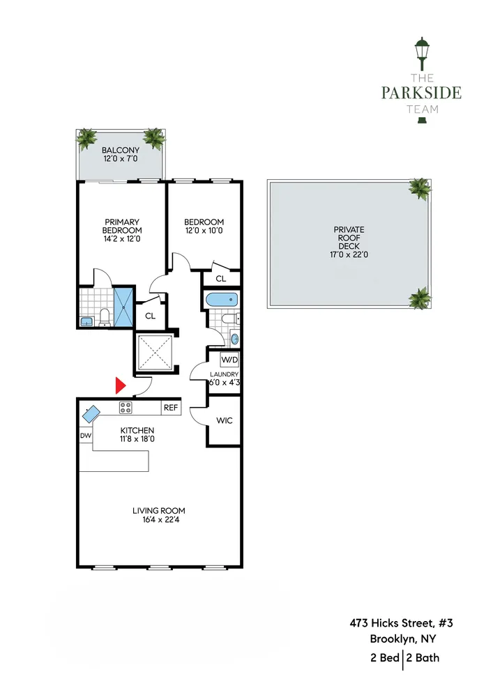 $1,695,000 | 473 Hicks Street, Unit 3 | Cobble Hill