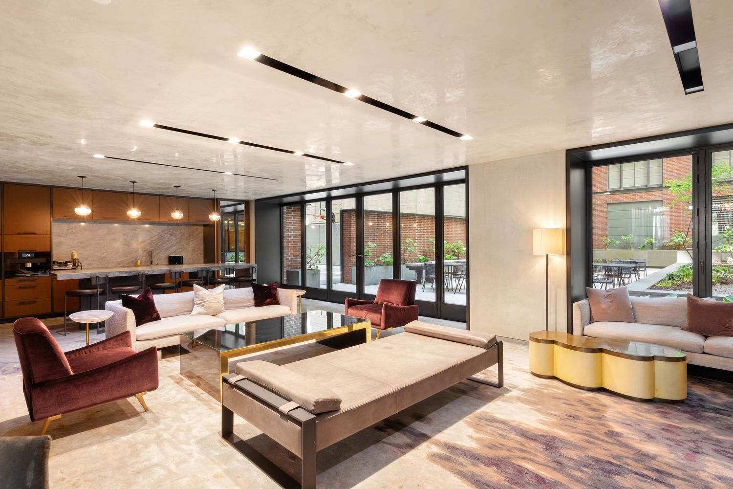 70 Charlton Street, Unit 19D Manhattan, NY 10014 - Photo 10 of 14 a living room with furniture and a large window