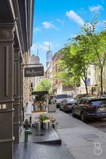 a city view with patio