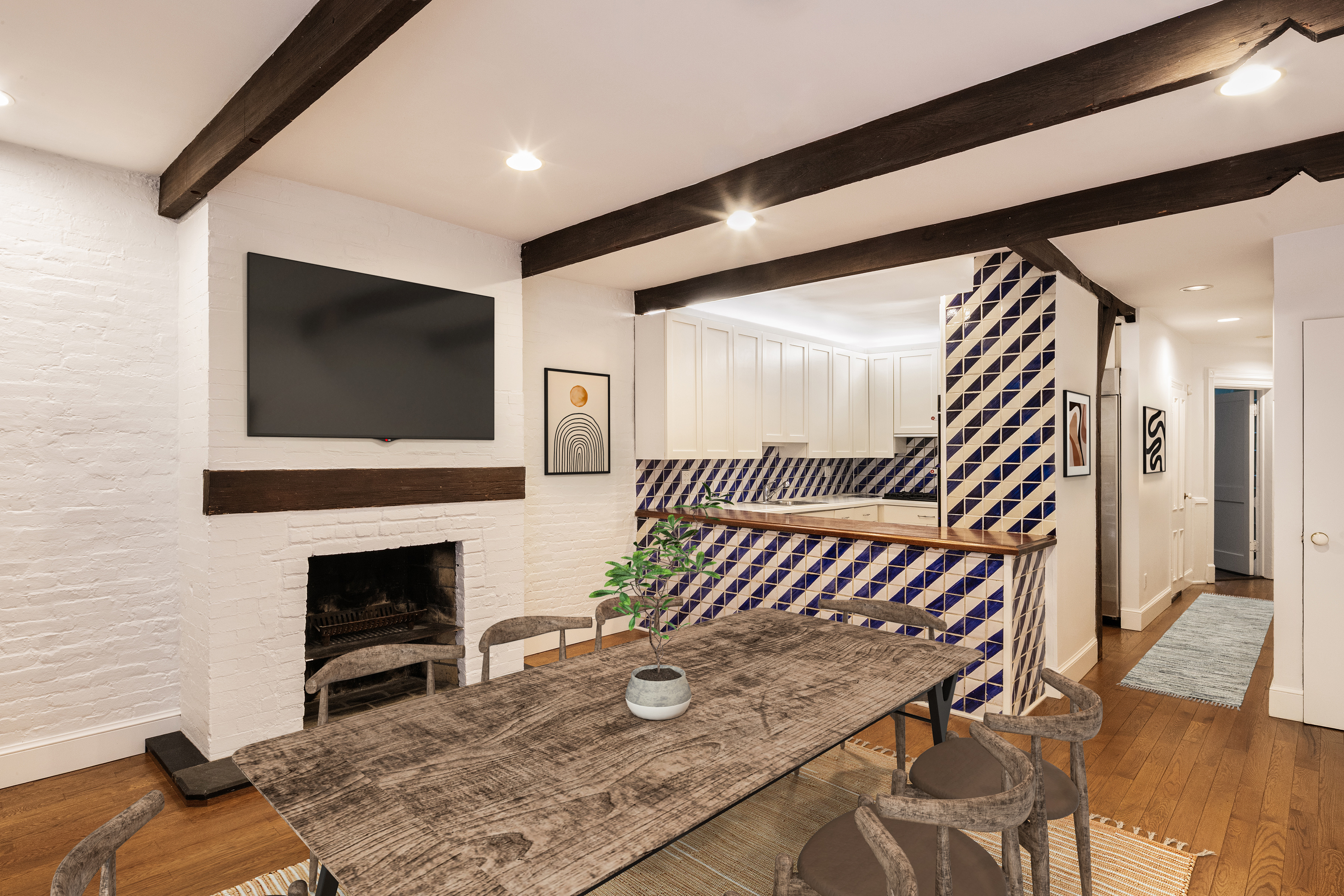 112 West 78th Street, Unit PARLOR Manhattan, NY 10024 - Photo 16 of 37 a living room with furniture and a flat screen tv