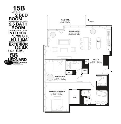 $4,775,000 | 56 Leonard Street, Unit 15BWEST | TriBeCa