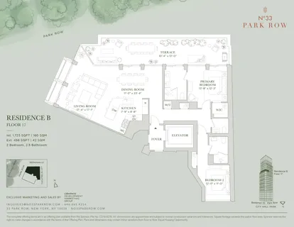 $4,995,000 | 33 Park Row, Unit 17B | Financial District