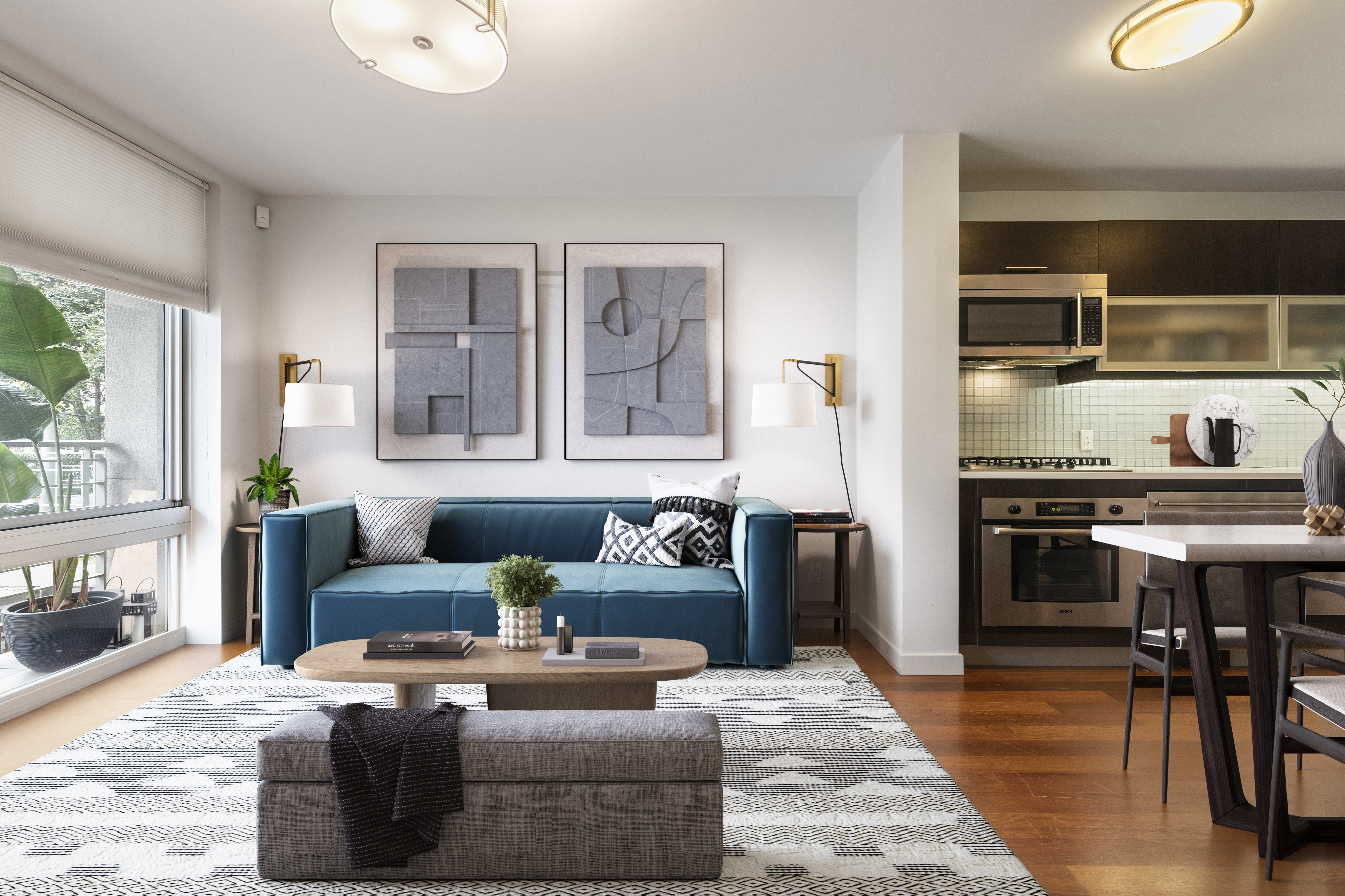 185 13th Street, Unit 2B Brooklyn, NY 11215 - Photo 3 of 8 a living room with furniture and a fireplace