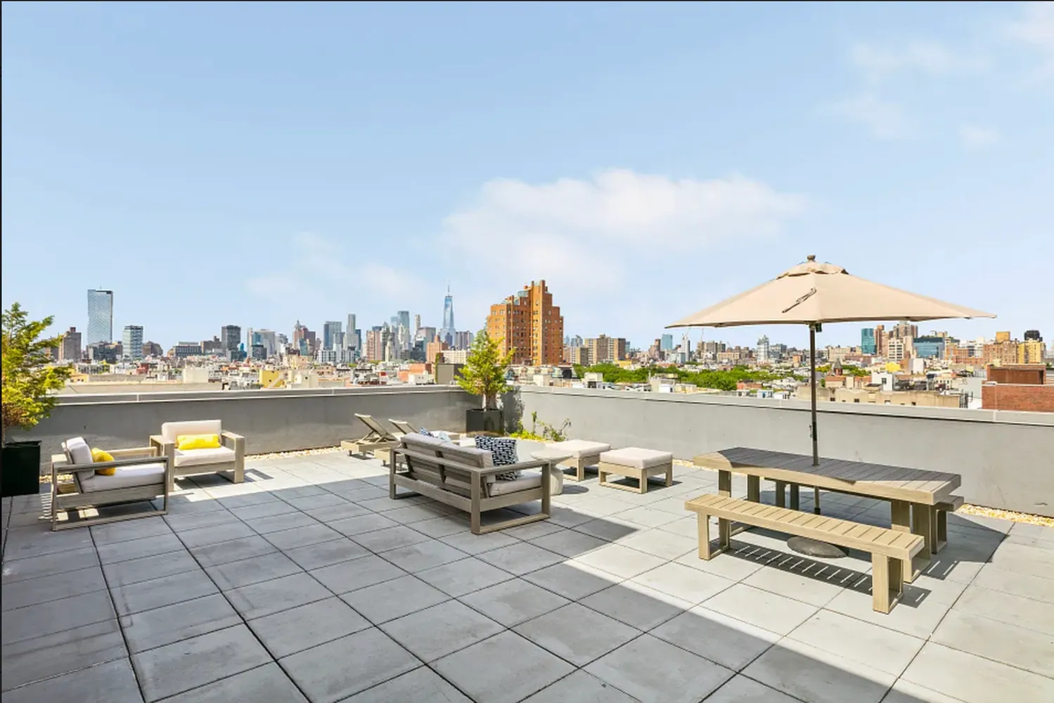 a view of a terrace with chairs