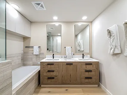 a view of a swimming pool with a lounge chair