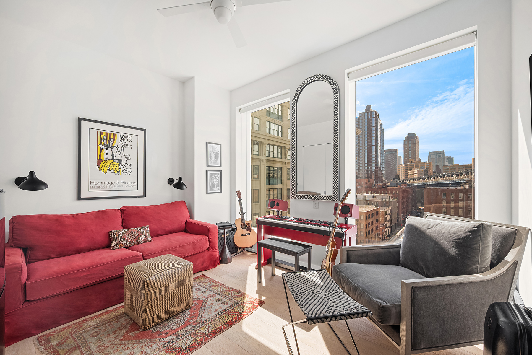 1 John Street, Unit 9D Brooklyn, NY 11201 - Photo 11 of 20 a living room with furniture and a large window