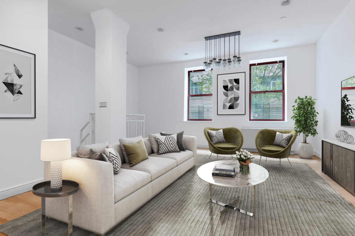 60 Tiffany Place, Unit 1A Brooklyn, NY 11231 - Photo 1 of 11 a living room with furniture a window and a table