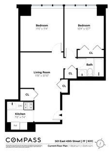 $649,000 | 301 East 45th Street, Unit 7F | Midtown East