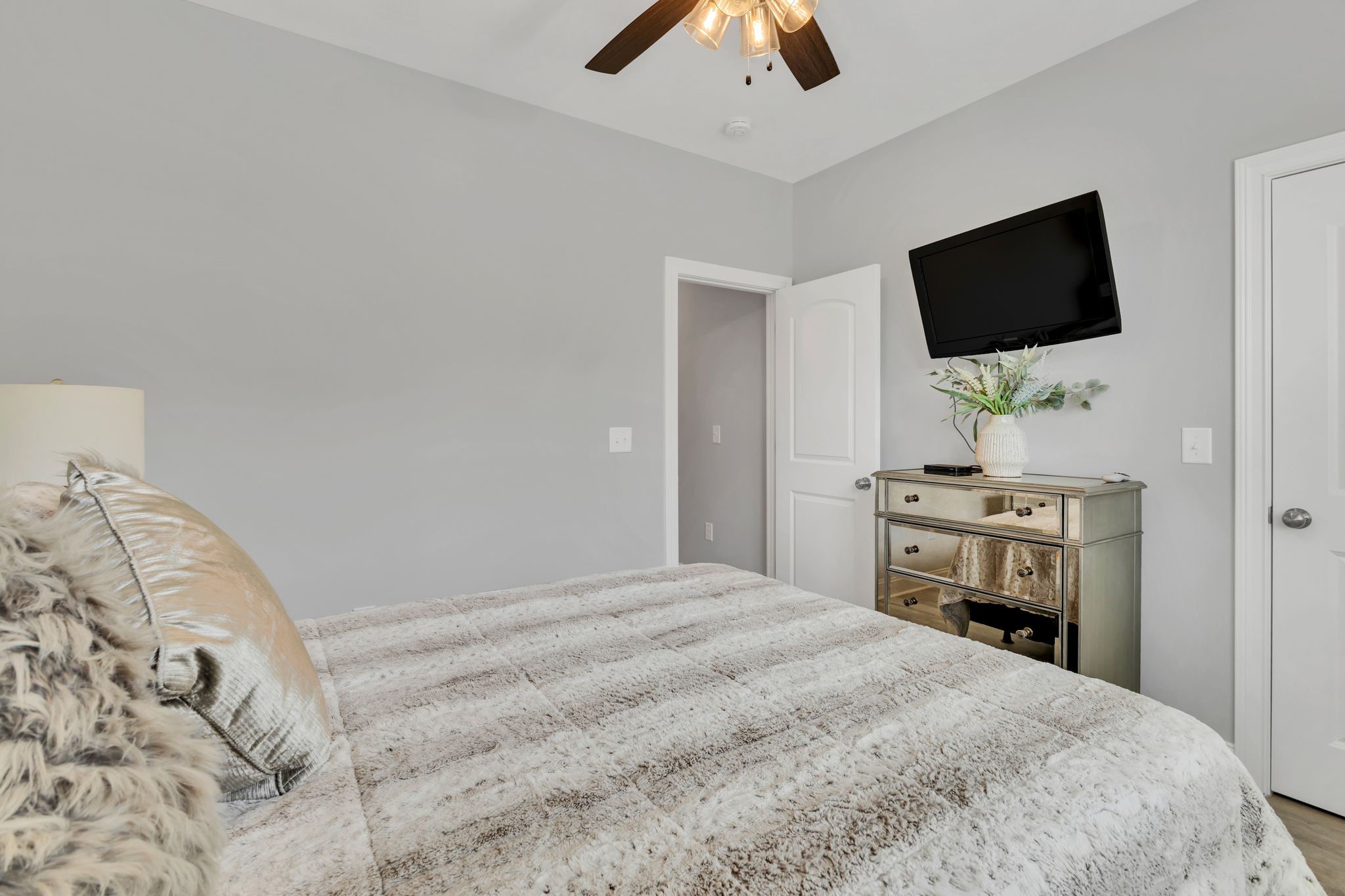 1484 Overlook Point Clarksville, TN 37043 - Photo 30 of 53 a bedroom with a bed and a flat screen tv