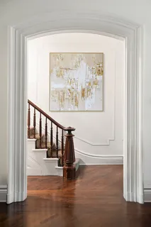 a view of entryway with wooden floor