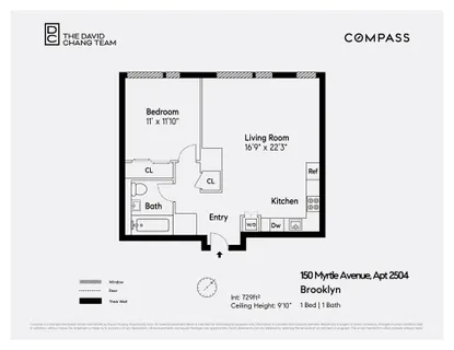 $938,000 | 150 Myrtle Avenue, Unit 2504 | Downtown Brooklyn