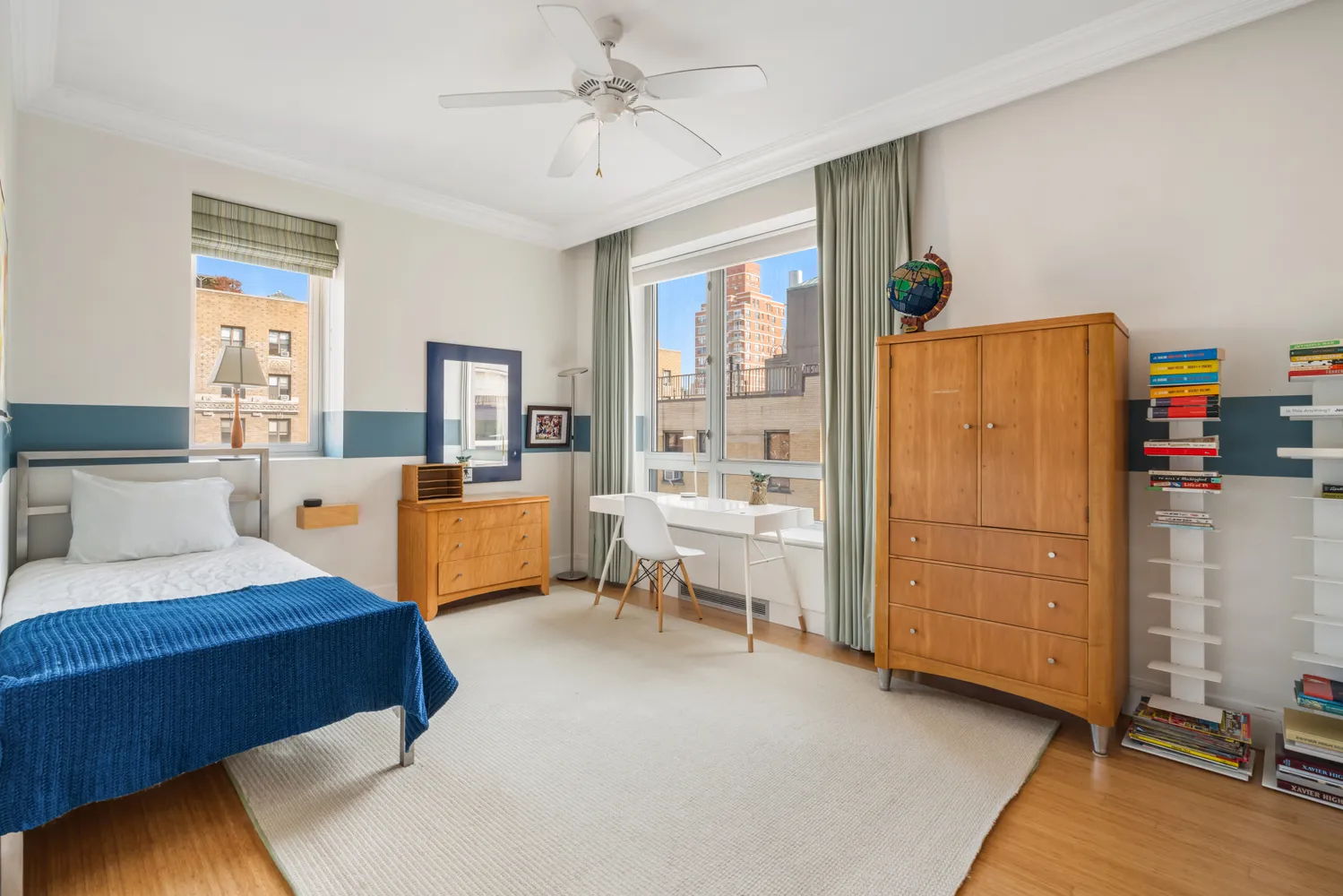 a bedroom with a large bed and a view of bedroom