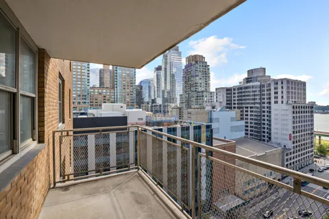 a view of balcony with city view