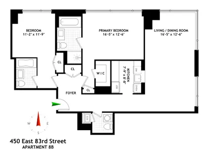 $2,100,000 | 450 East 83rd Street, Unit 8B | Upper East Side