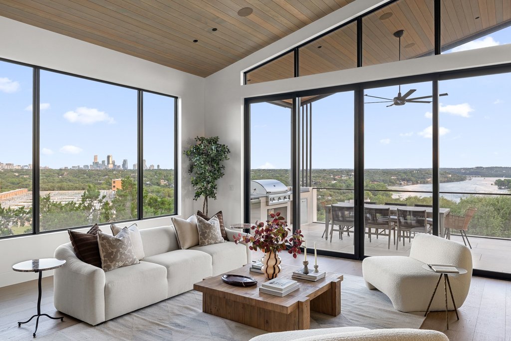 Mt Bonnell Road Austin, TX 78731 - Photo 17 of 51 a living room with furniture and floor to ceiling windows