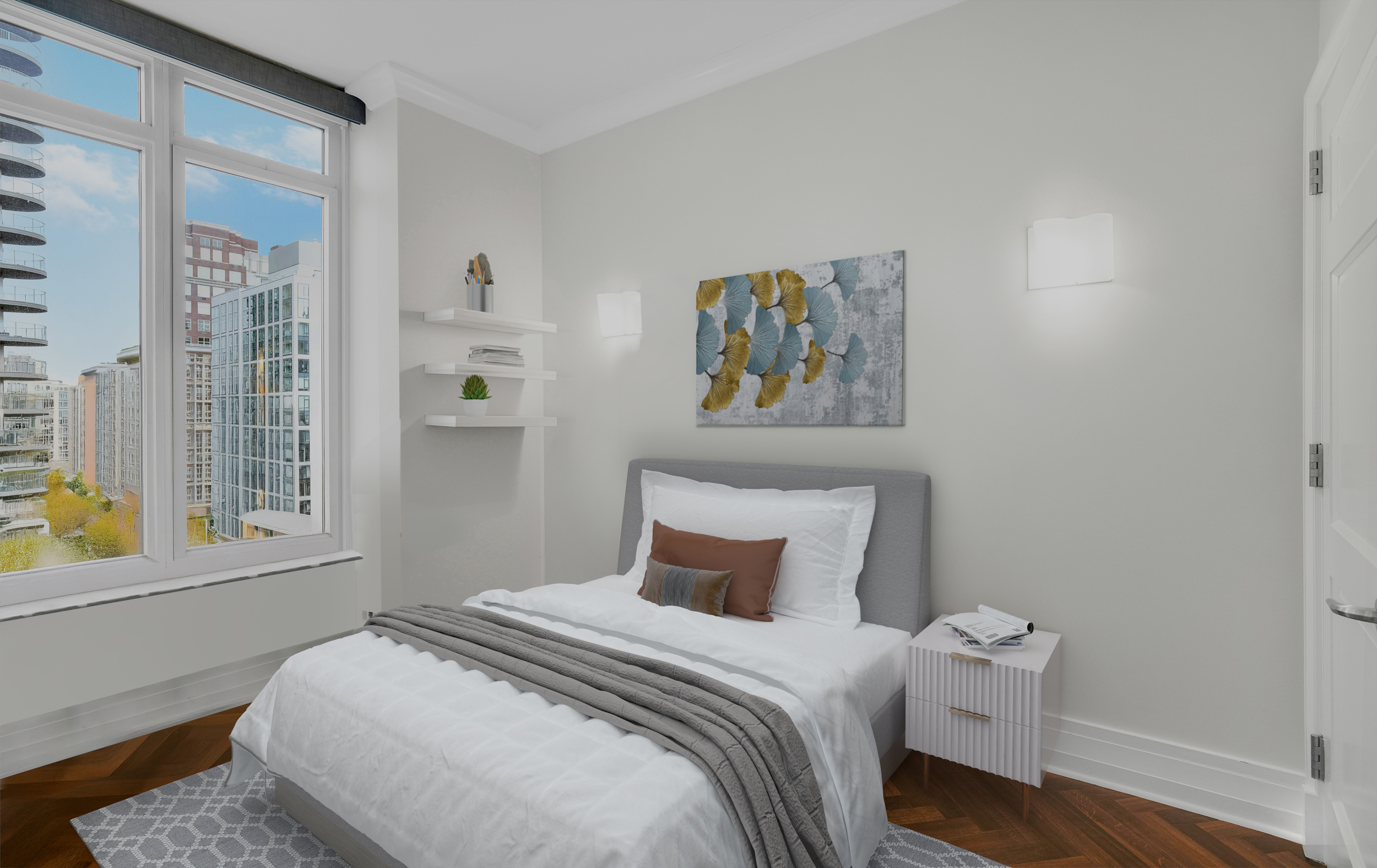 205 East 85th Street, Unit 16H Manhattan, NY 10028 - Photo 9 of 14 a bedroom with a bed and a window