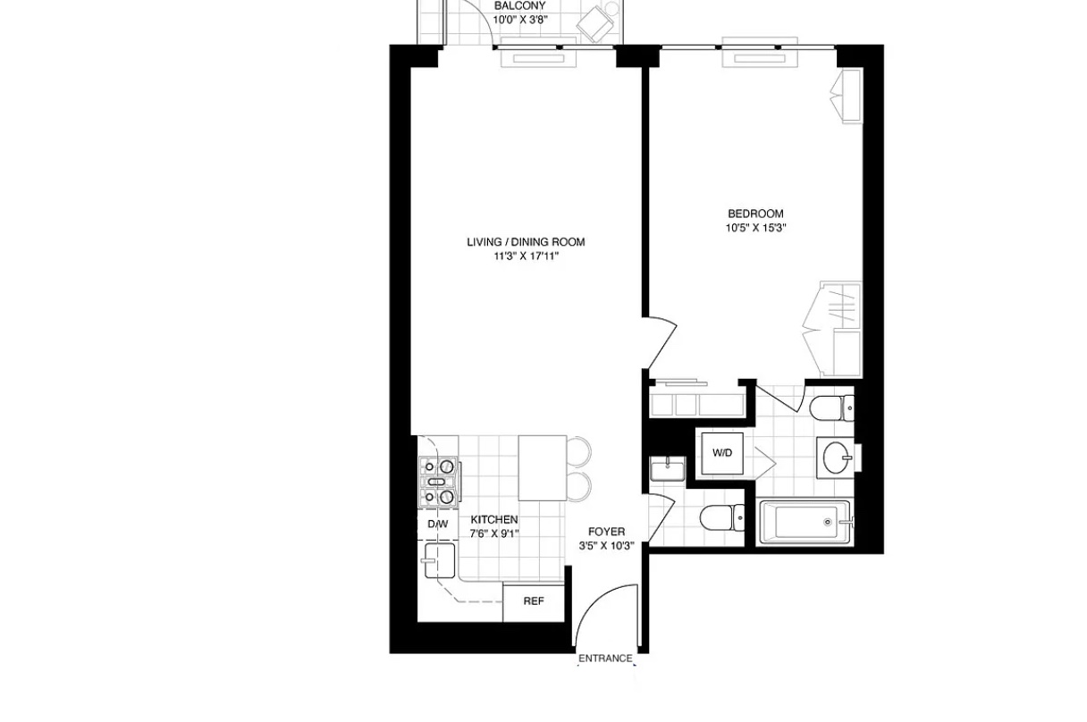 239 West 135th Street, Unit 5B Manhattan, NY 10030 - Photo 6 of 6 a picture of a floor plan