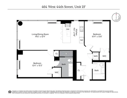 $1,295,000 | 464 West 44th Street, Unit 2F | Hell's Kitchen