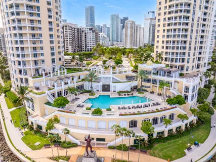 a city view with tall buildings