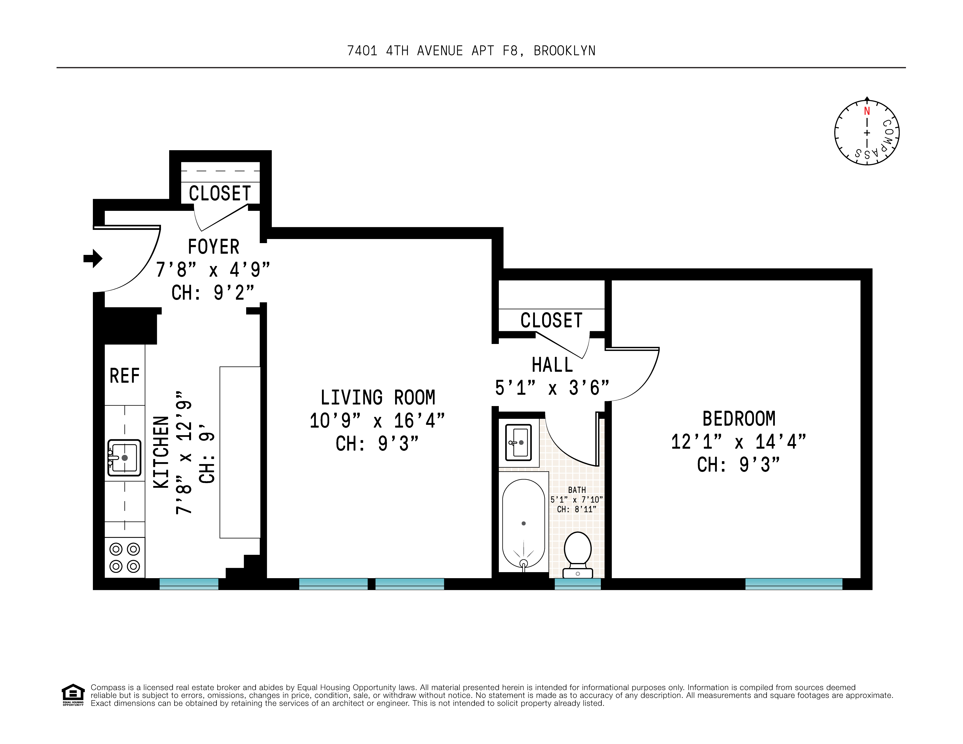 7401 4th Avenue, Unit F8 Brooklyn, NY 11209 - Photo 5 of 5 a picture of a floor plan