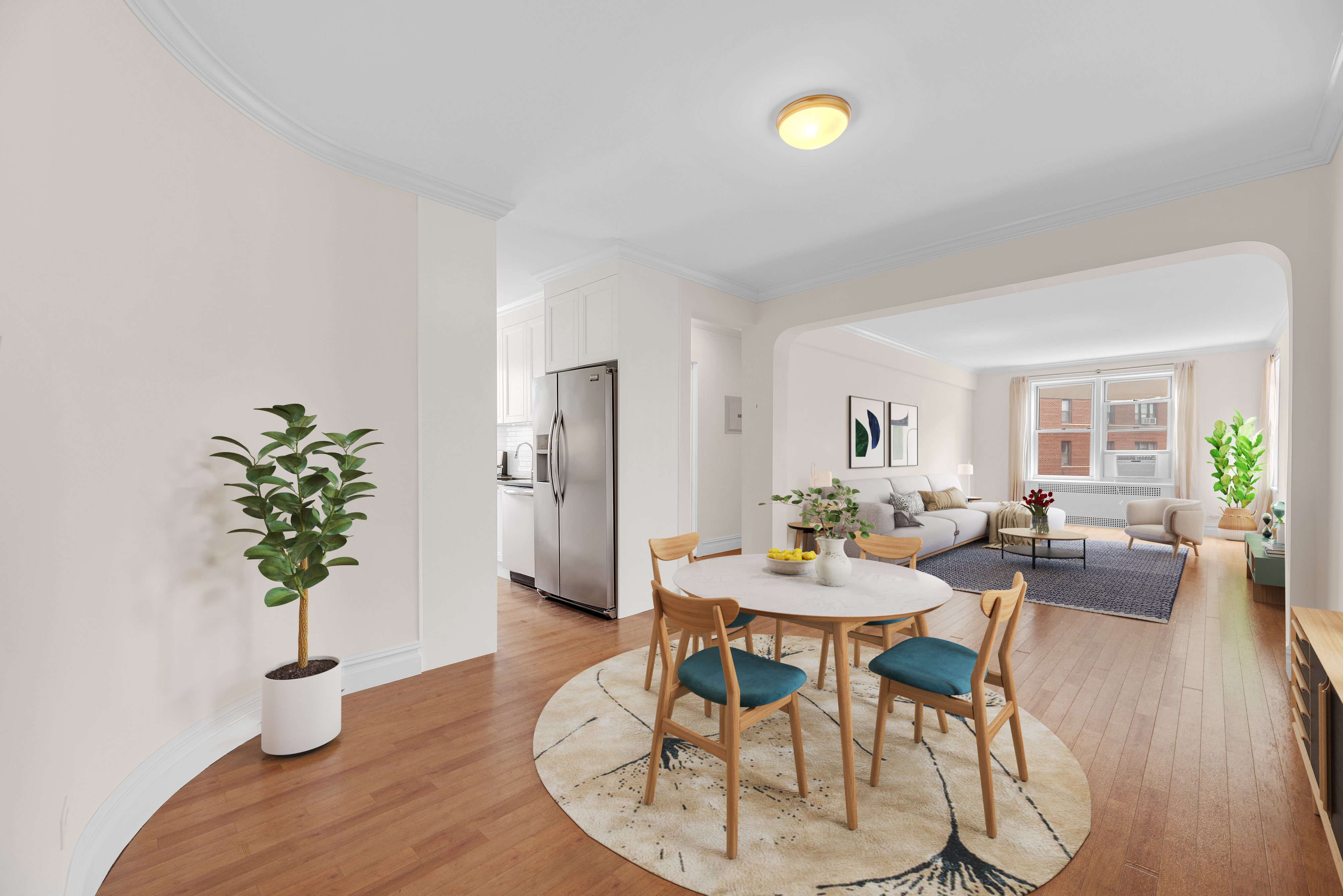73-12 35th Avenue, Unit A62 Queens, NY 11372 - Photo 2 of 10 a view of a dining room with furniture and wooden floor