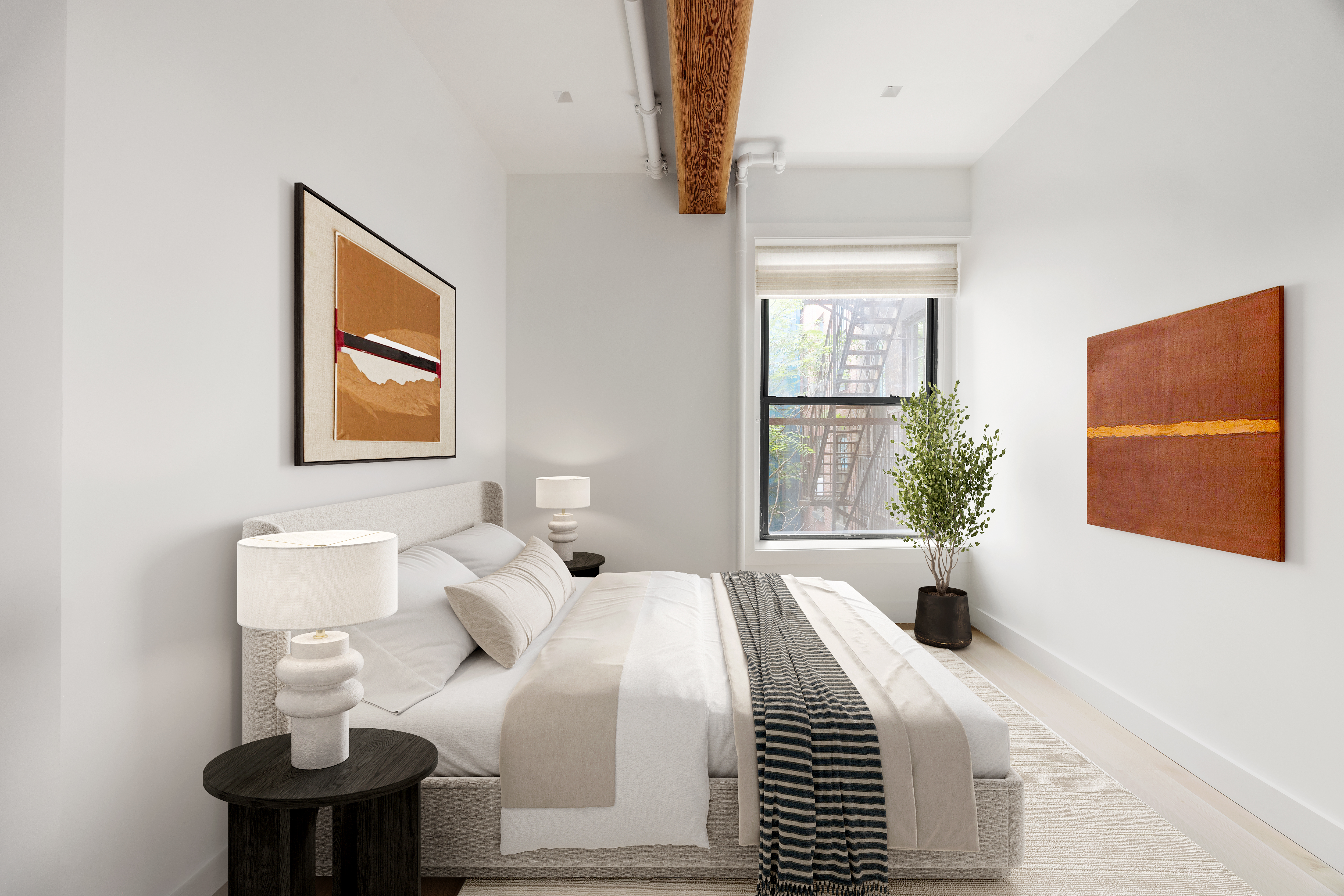 243 West Broadway, Unit 4 Manhattan, NY 10013 - Photo 9 of 14 a bedroom with a bed and a window