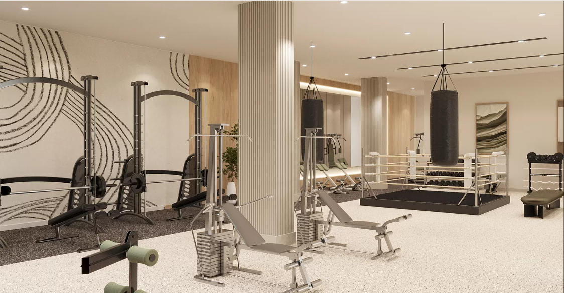 218 Front Street, Unit 231 Brooklyn, NY 11201 - Photo 13 of 35 a view of a room with gym equipment