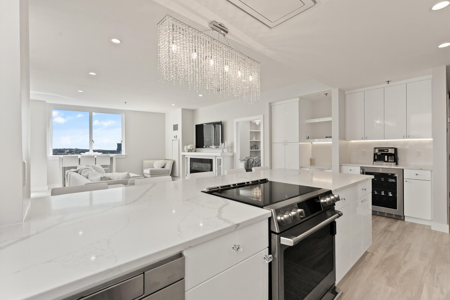 234 Causeway Street, Unit 709 Boston, MA 02114 - Photo 9 of 28 a kitchen with stainless steel appliances granite countertop a sink and a stove