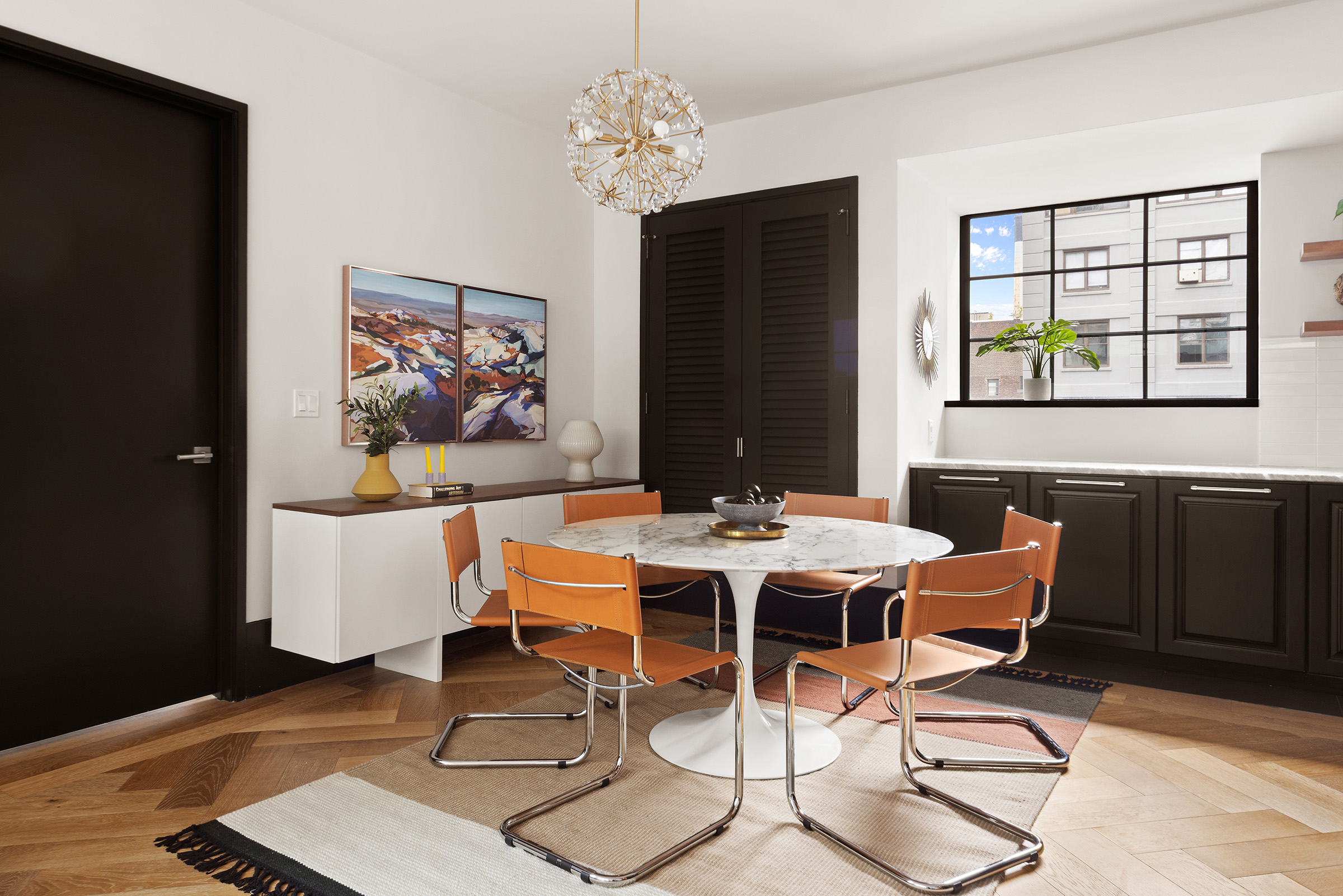 51 Jay Street, Unit 5J Brooklyn, NY 11201 - Photo 3 of 23 a view of a dining room with furniture window and wooden floor