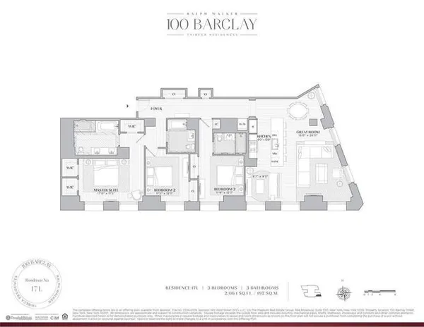 $3,795,000 | 100 Barclay Street, Unit 17L | TriBeCa