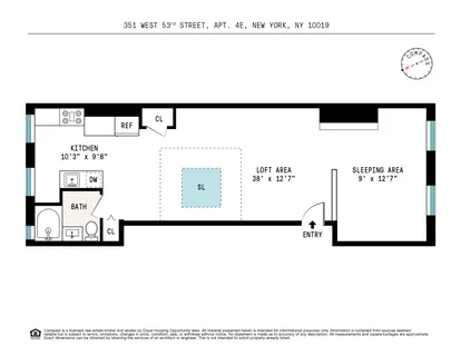 $450,000 | 351 West 53rd Street, Unit 4E | Hell's Kitchen