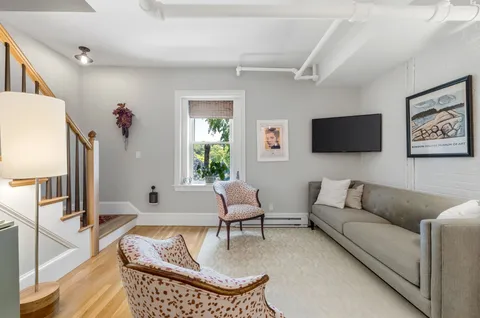a living room with furniture or couch and a flat screen tv