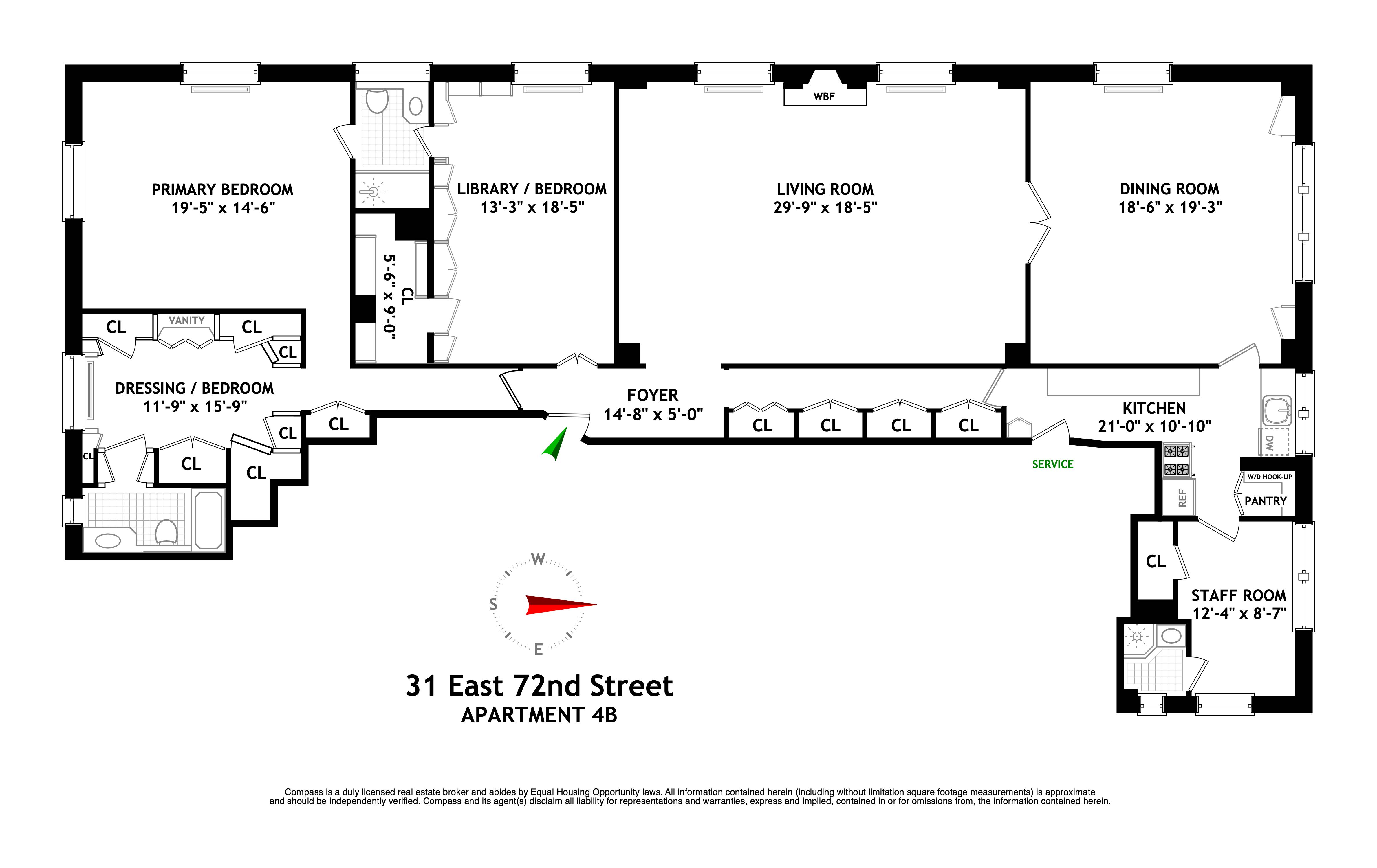 31 East 72nd Street, Unit 4B Manhattan, NY 10021 - Photo 13 of 14 a picture of a floor plan