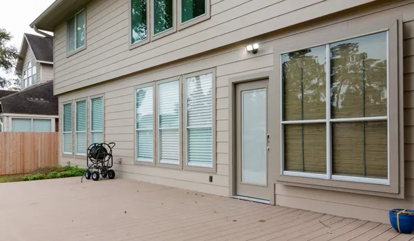 a view of a house with a patio