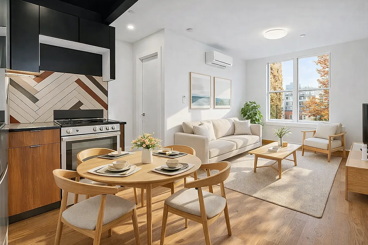 550 Van Buren Street, Unit 2A Brooklyn, NY 11221 - Photo 1 of 5 a living room with furniture and a flat screen tv