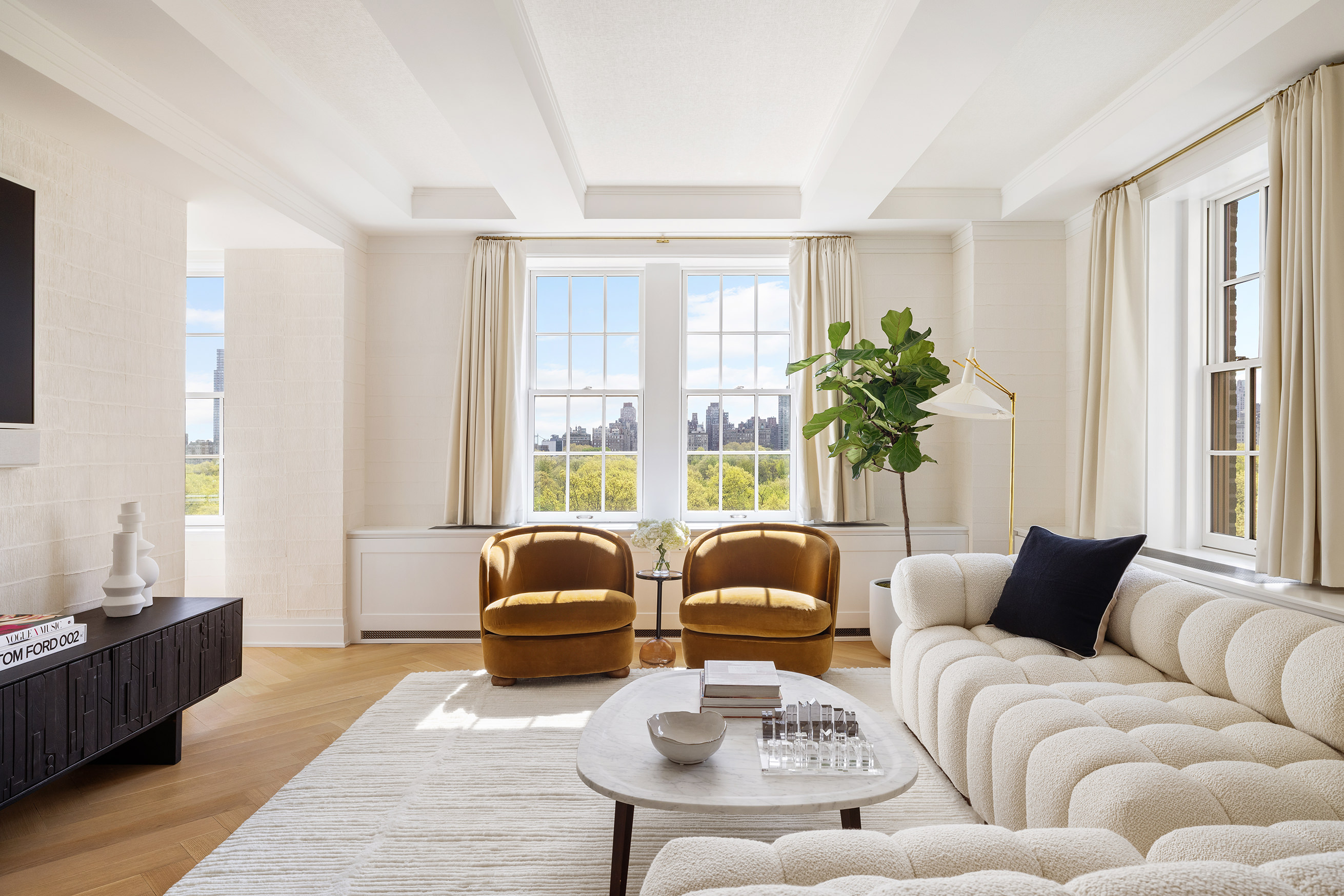 360 Central Park West, Unit 11C Manhattan, NY 10025 - Photo 3 of 17 a living room with furniture and a large window