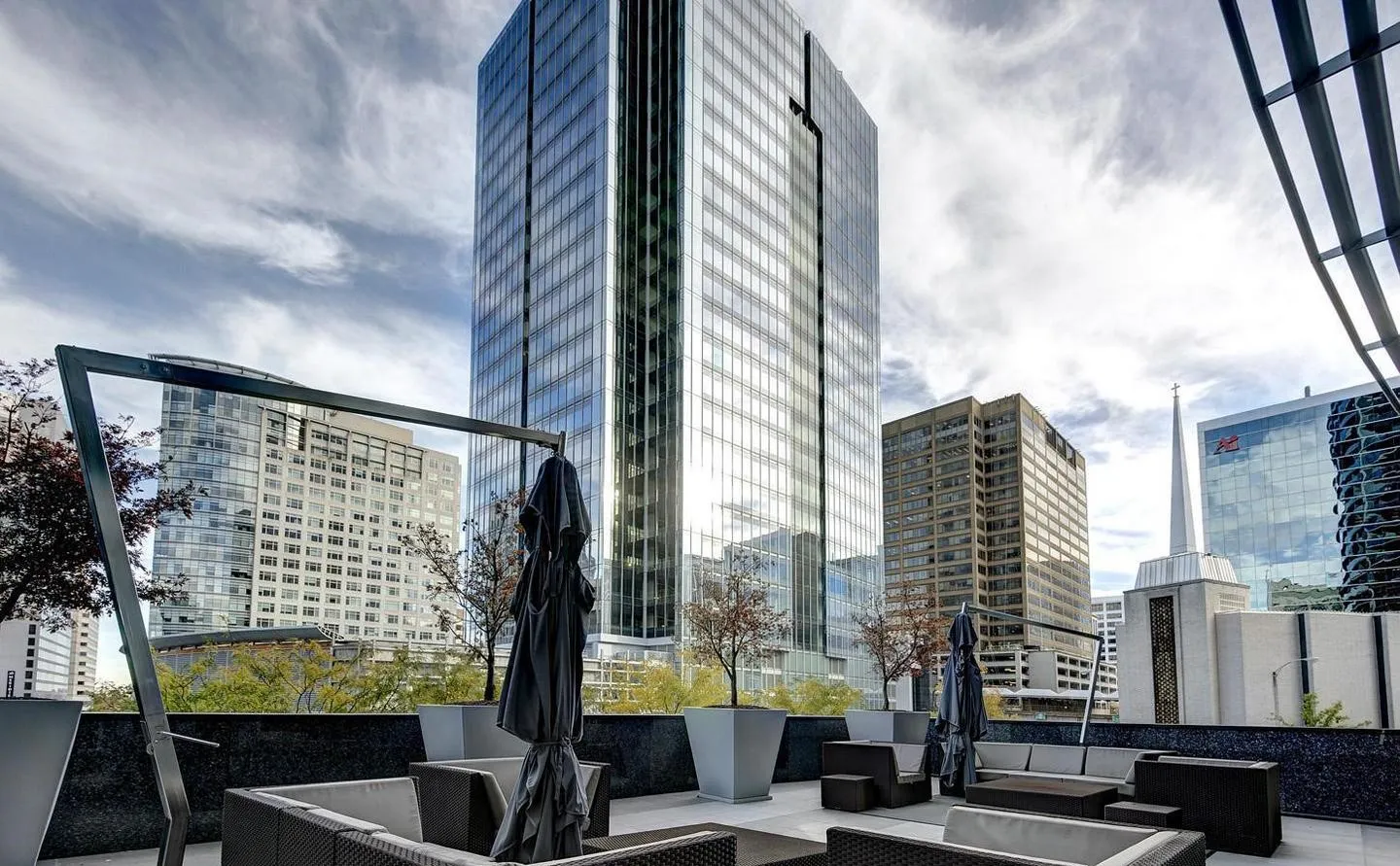 a view of building with city view