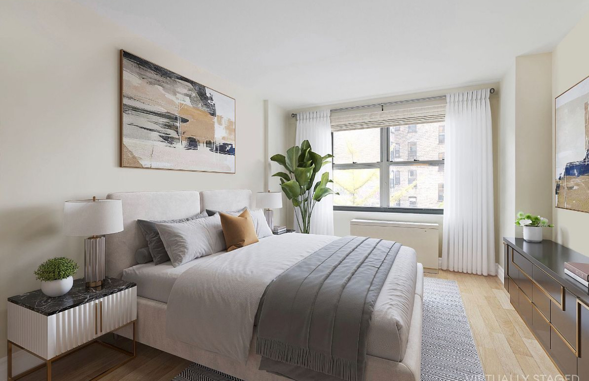 201 East 25th Street, Unit 4C Manhattan, NY 10010 - Photo 3 of 6 a bedroom with bed and wooden floor