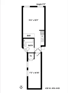 $3,300 | 438 West 49th Street, Unit 2D | Hell's Kitchen