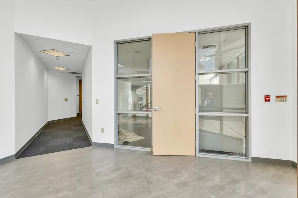 an empty room with closet