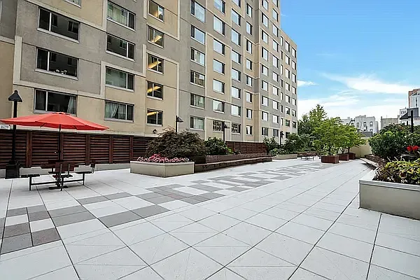 a view of outdoor space with seating area