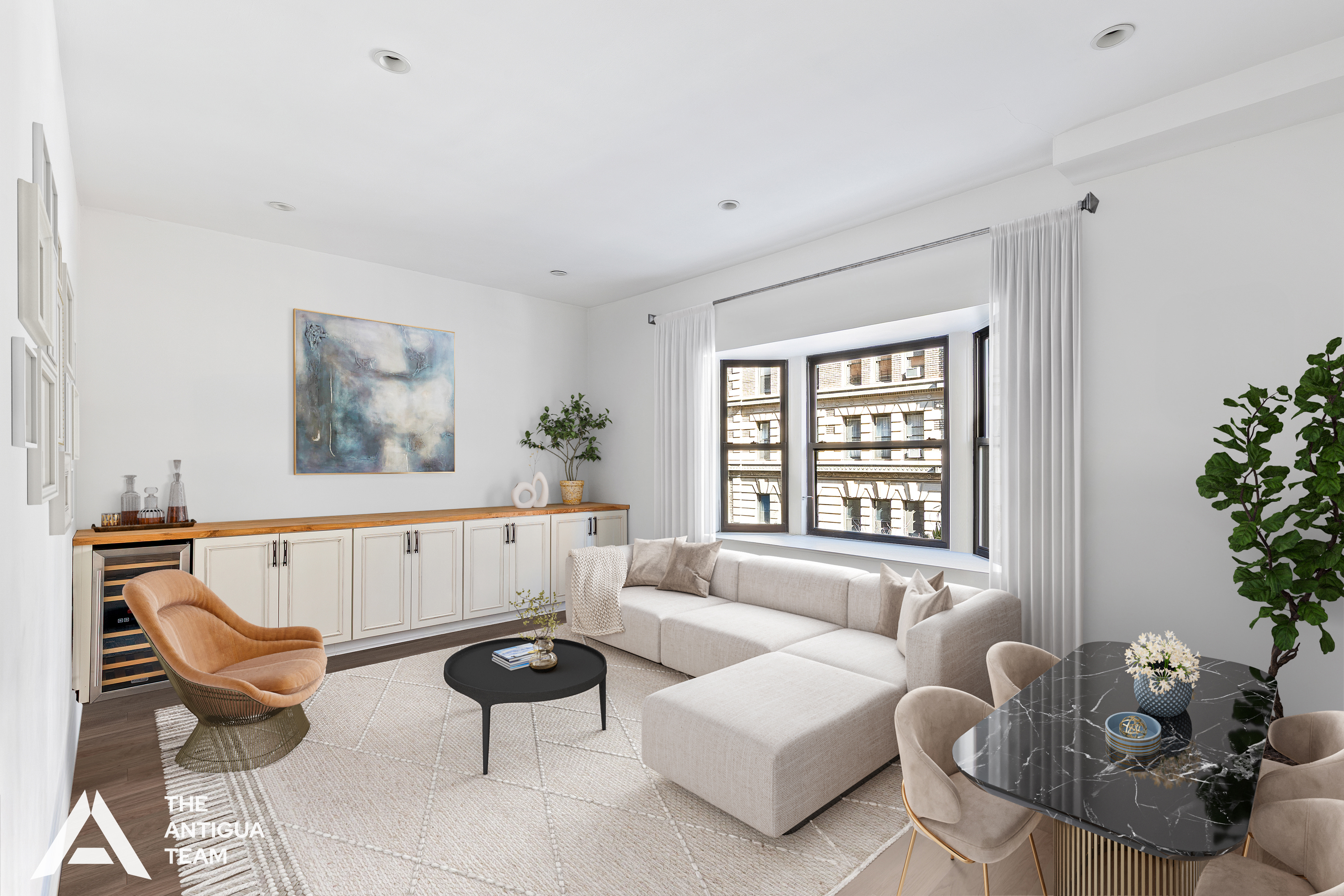 152 East 35th Street, Unit 3A Manhattan, NY 10016 - Photo 1 of 13 a living room with furniture and a large window