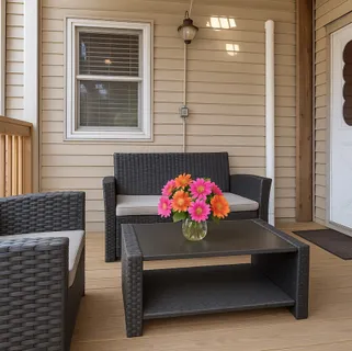 a view of a bench in the house