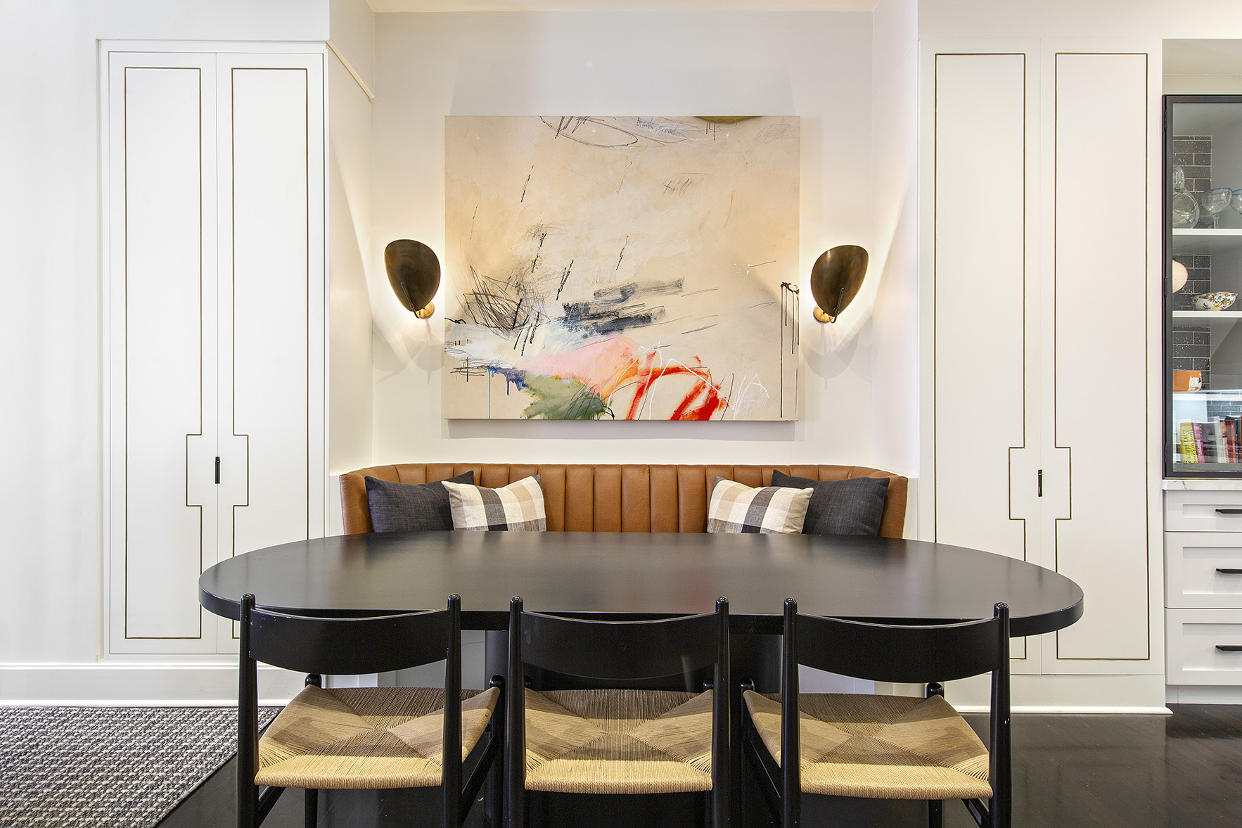 92 Laight Street, Unit 5I Manhattan, NY 10013 - Photo 3 of 12 a view of a dining room with furniture and window