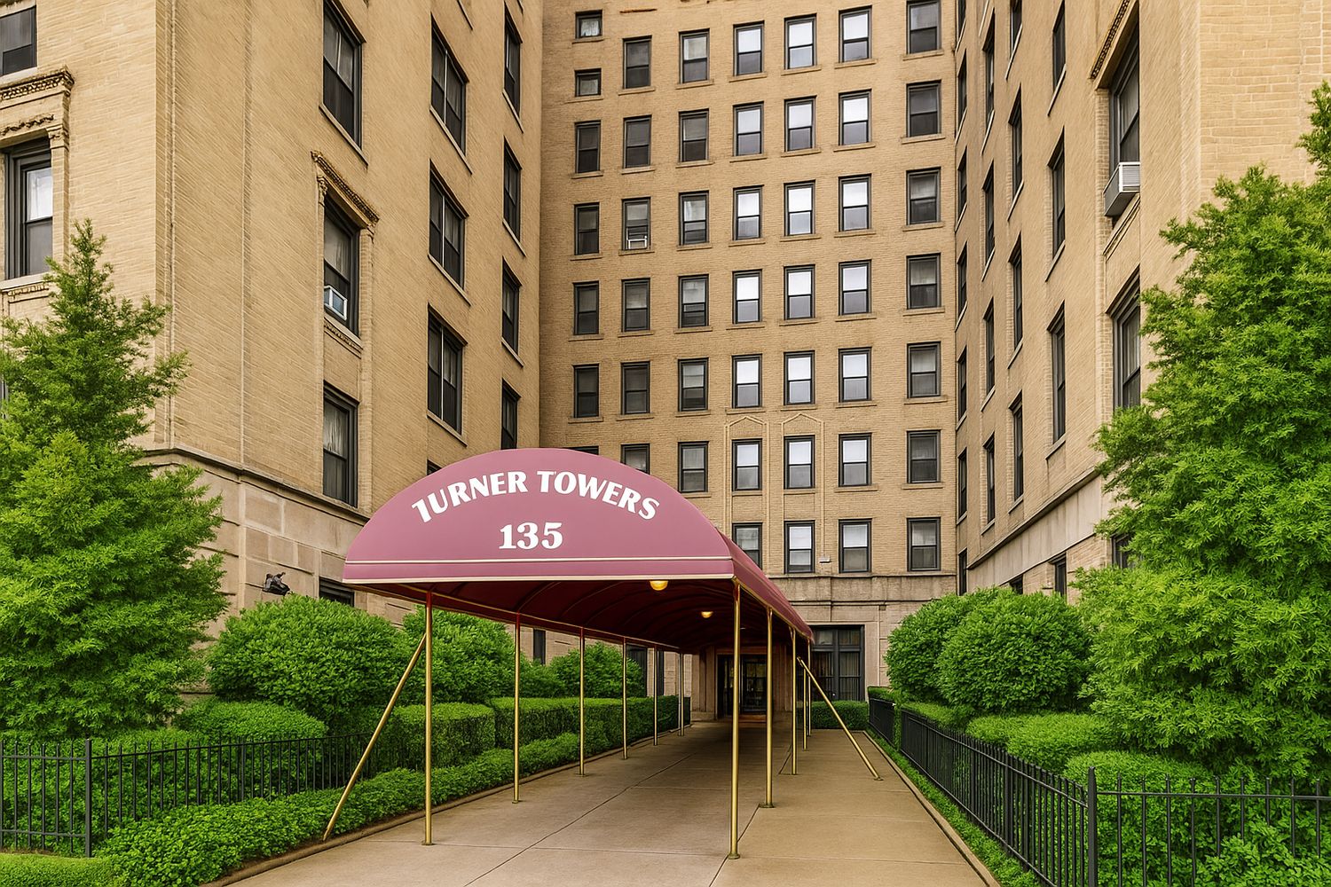 135 Eastern Parkway, Unit 11L Brooklyn, NY 11238 - Photo 7 of 11 a front view of a building with a garden
