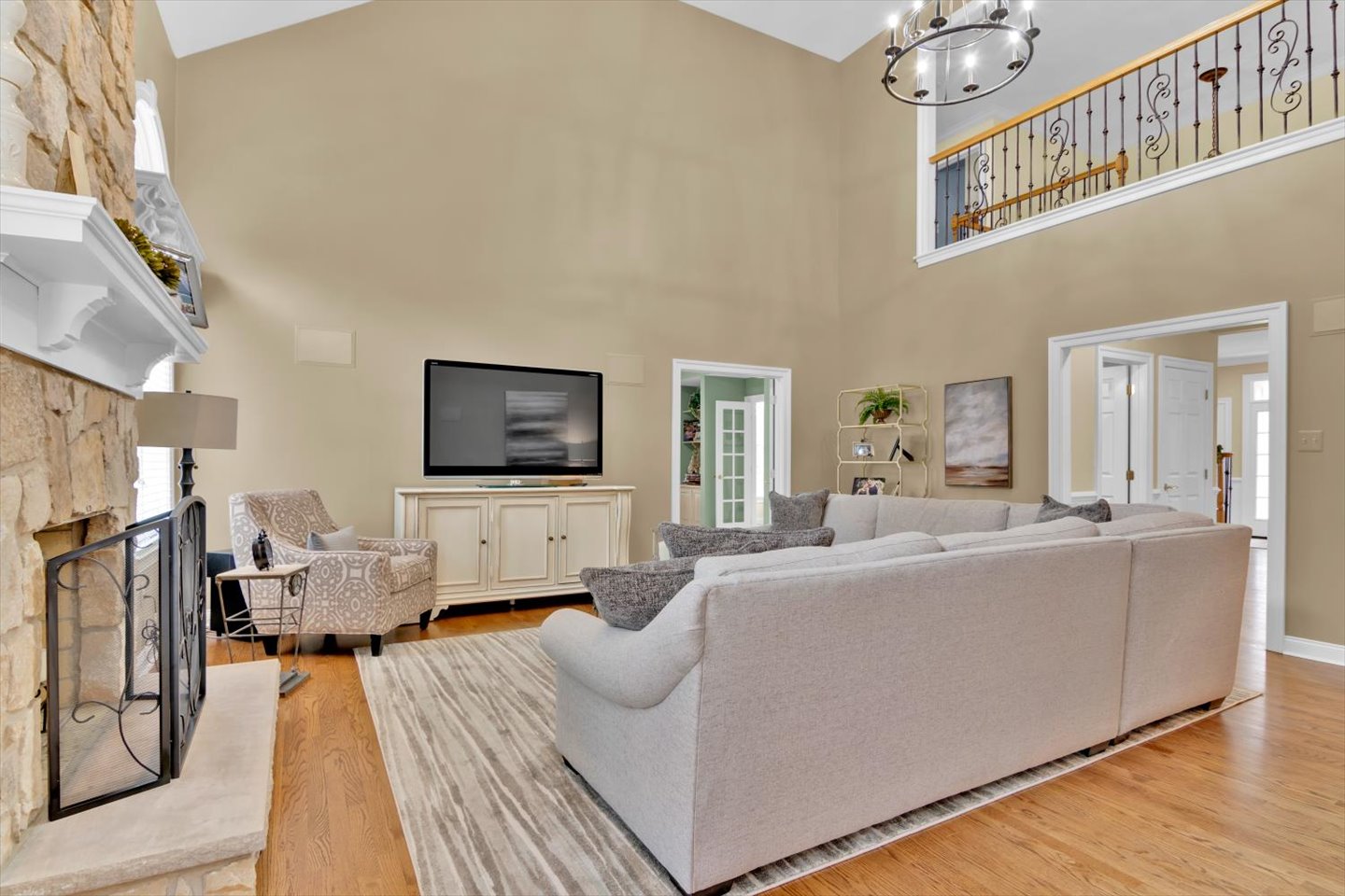 3 Pembroke Drive Voorhees, NJ 08043 - Photo 29 of 112 a living room with furniture and a flat screen tv
