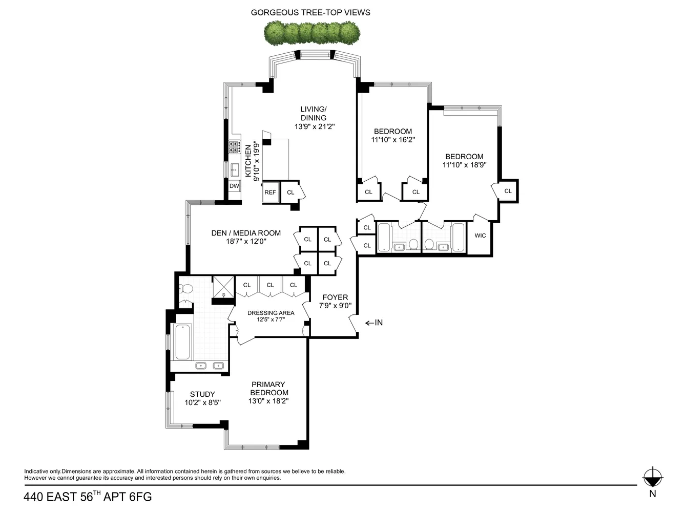 $2,135,000 | 440 East 56th Street, Unit 6FGH | Sutton Place
