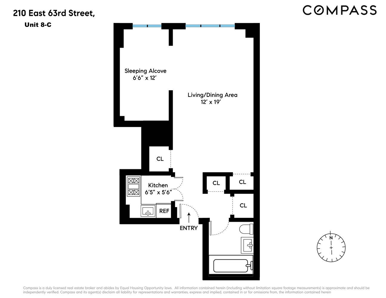 210 East 63rd Street, Unit 8C Manhattan, NY 10065 - Photo 12 of 12 a picture of a floor plan