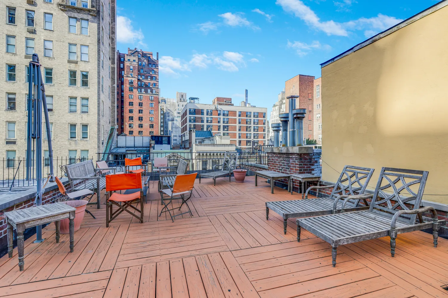 a outdoor space with seating